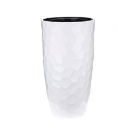 Кашпо МОЗАИКА D340мм H630мм со вставкой (белый) IDEA, фото 