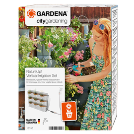 Комплект микрокапельного полива для вертикального садоводства для 9 горизонтальных емкостей (шланг сочащийся (3/16″), адаптер для микрокапельной системы, штуцер) Gardena, фото 