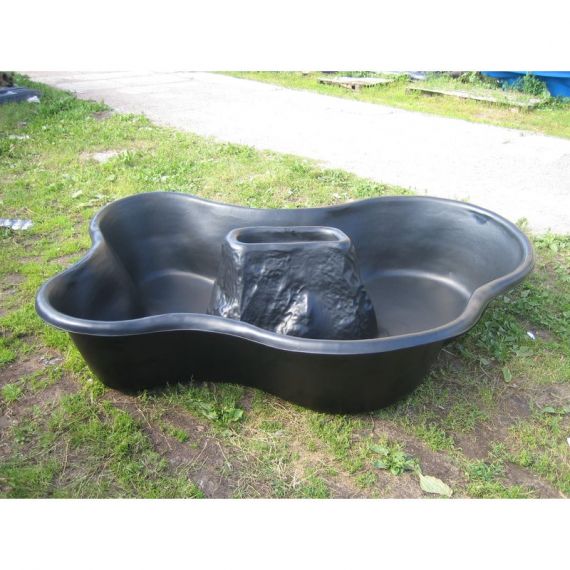 Пруд пластиковый, садовый, Вулкан, 1300л.  Россия, Объем пруда, л: 1300, Цвет пруда: черный, фото , изображение 2