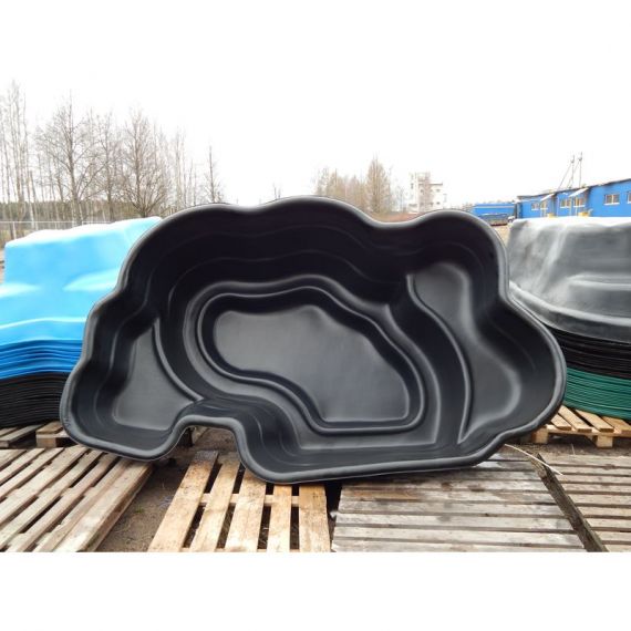 Пруд пластиковый, садовый, 2700л, Россия, Объем пруда, л: 2700, Цвет пруда: черный, фото , изображение 2