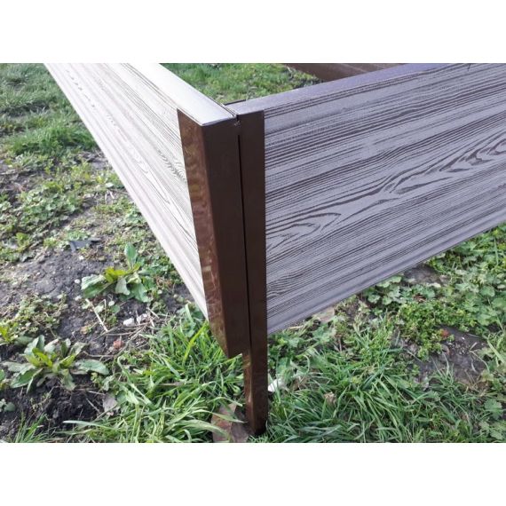 Металлический угловой элемент для грядки ДПК 300 мм, фото , изображение 3